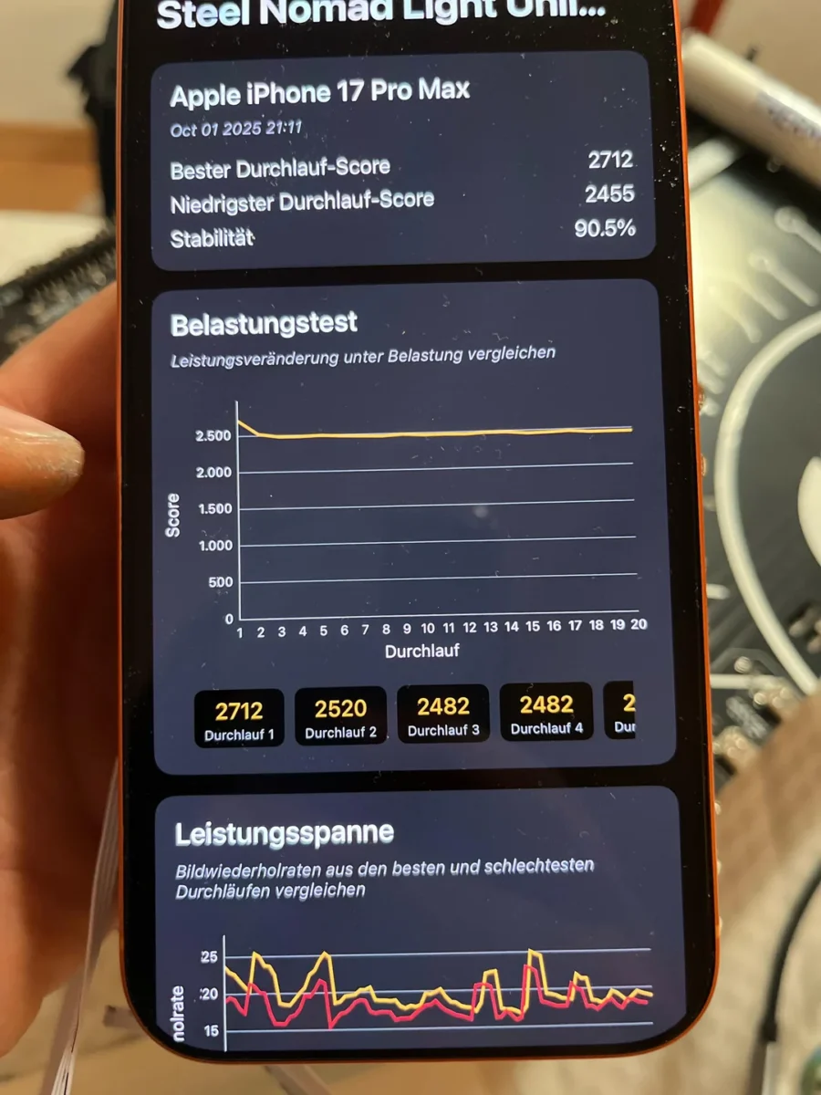 Monstrous SSD cooling solution strapped to iPhone 17 Pro Max