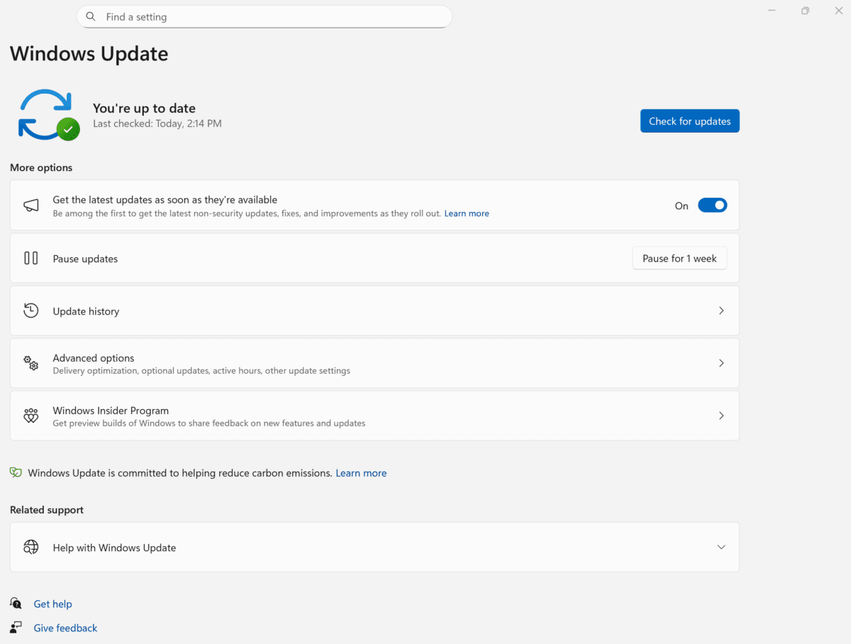 Windows updates simpler