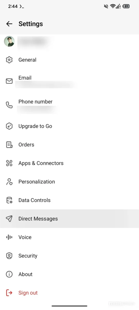 ChatGPT DM others