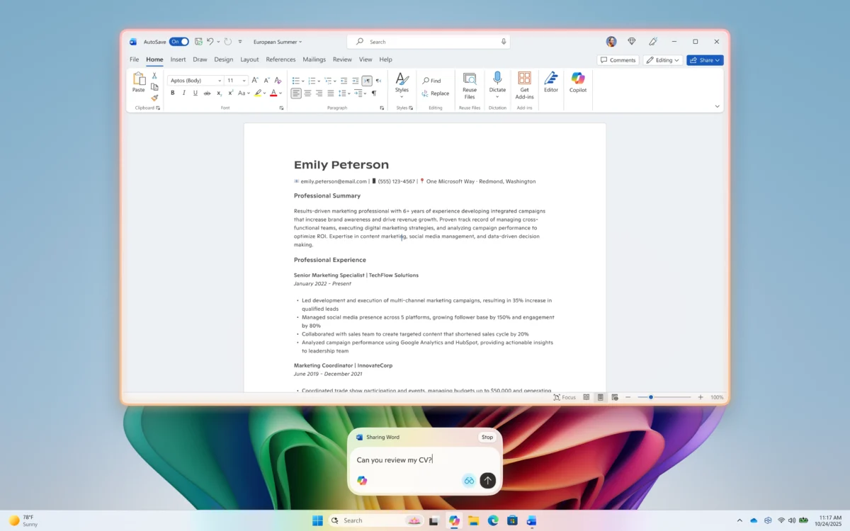 مایکروسافت امکان استفاده از Copilot Vision با ورودی متنی را فراهم کرد