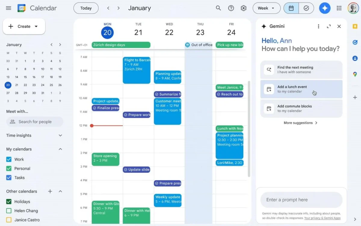 Help me schedule گوگل