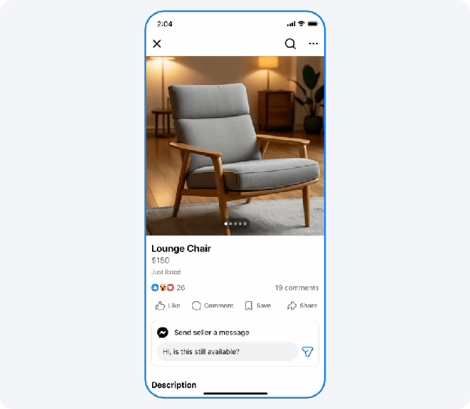بروزرسانی بزرگ Marketplace  فیسبوک با ترکیب شبکه اجتماعی، تجارت و Meta AI