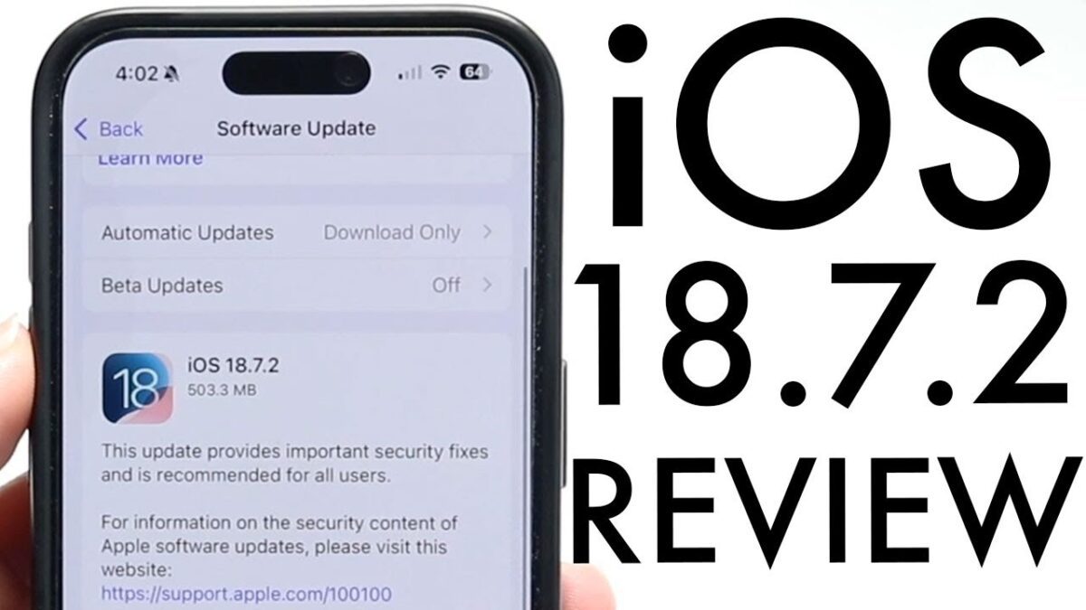 بررسی اصلاحیات نسخه iOS 18.7.2 اپل
