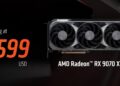 پوستر تبلیغاتی کارت گرافیک AMD Radeon RX9070 XT که با قیمت ۵۹۹ دلار معرفی شده