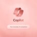 لوگوی مایکروسافت Copilot (شکل نواری) و متن "Copilot" با شعار "Your everyday AI companion" در یک پس‌زمینه بافت‌دار به رنگ صورتی کم‌رنگ.