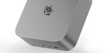 نمایی از بالای مینی پی سی Beelink SER9 Max در رنگ خاکستری