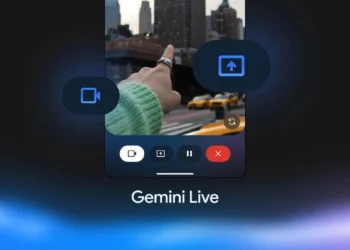 نمایی از محیط کاربری هوش مصنوعی گوگل Gemeni Live