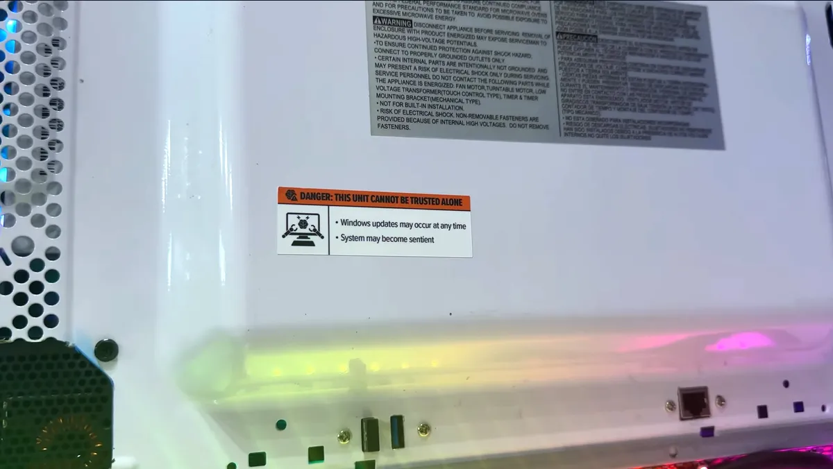 Microwave repurposed into slick custom All-in-One PC