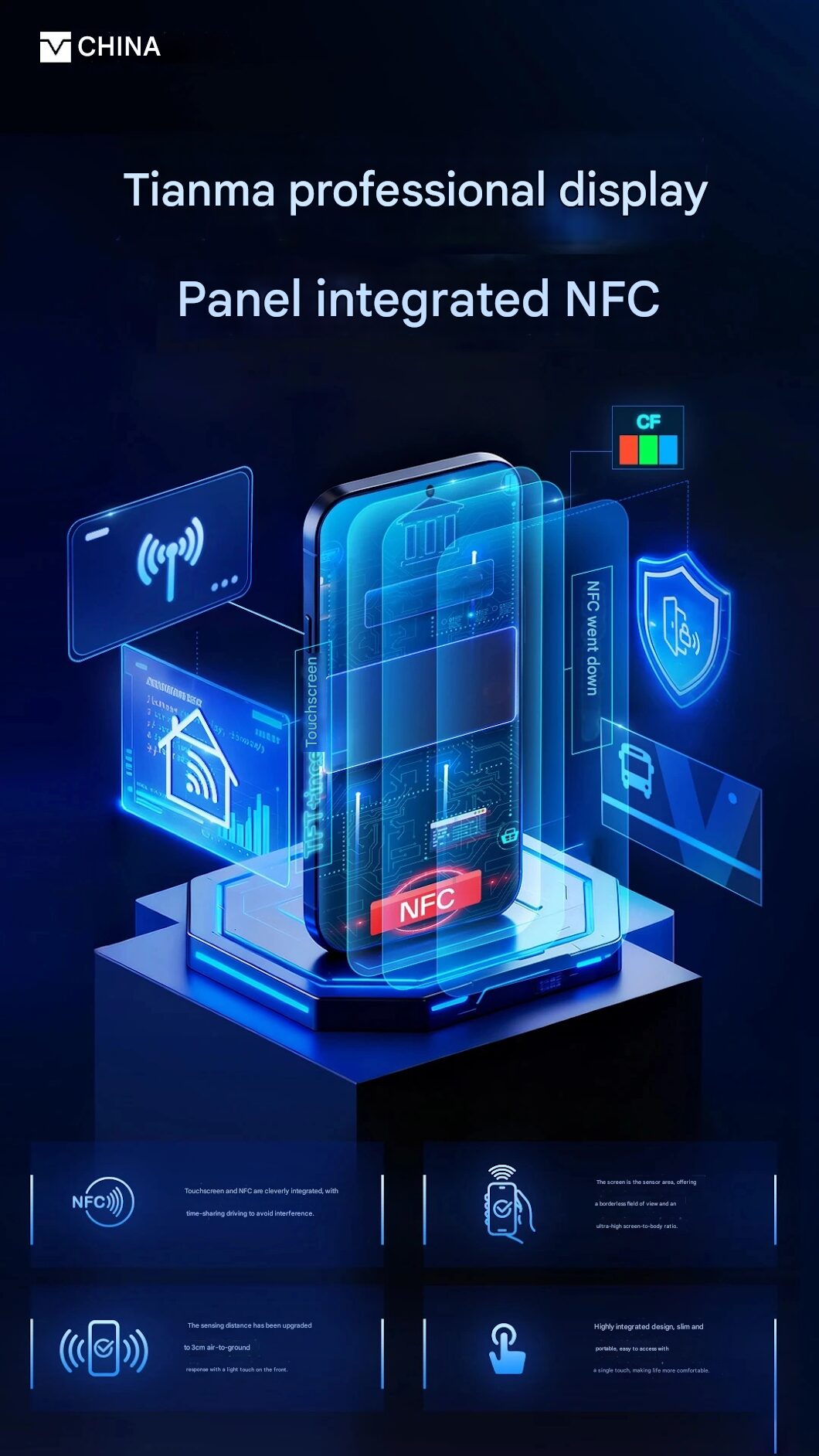 اولین نمایشگر مجهز به NFC داخلی در جهان رونمایی شد