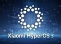 تصویر پس‌زمینه برفی و شبانه یک شهر، با لوگوی بزرگ و سفید رنگ Xiaomi HyperOS 3 در مرکز و متن "Xiaomi HyperOS 3" در پایین.