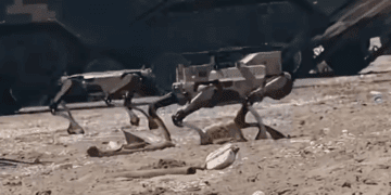 سگ‌های رباتیک چین در مانور نظامی قدرت‌نمایی کردند