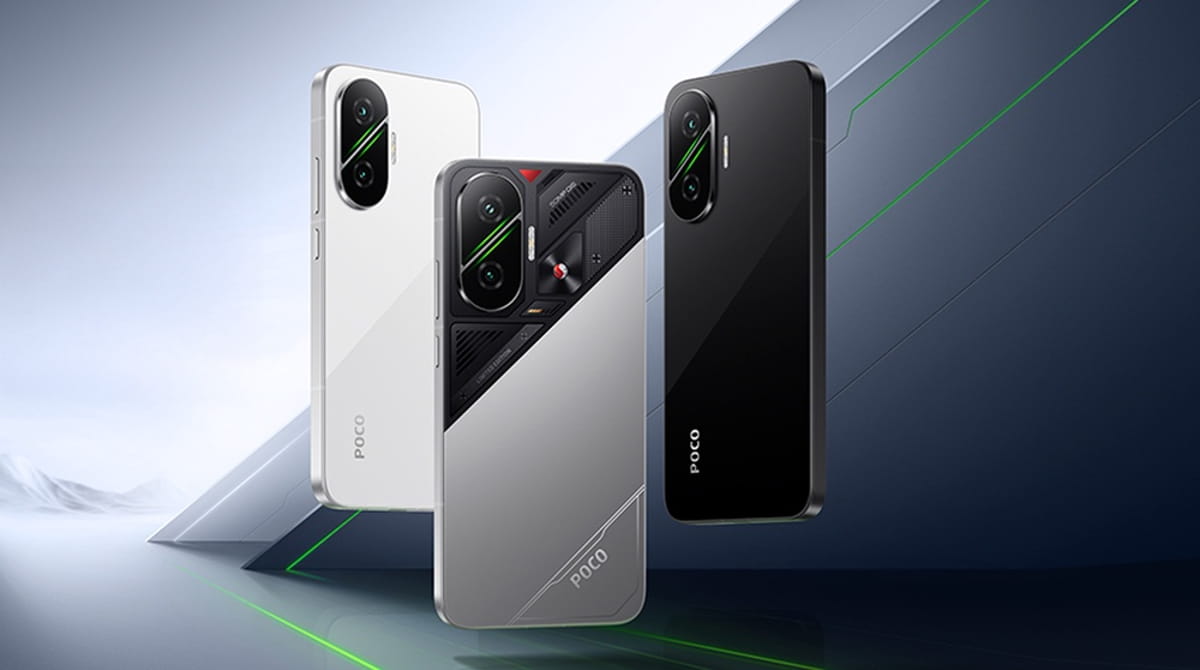 تصویری از سه گوشی پوکو در رنگ‌های مشکی، طوسی و سفید