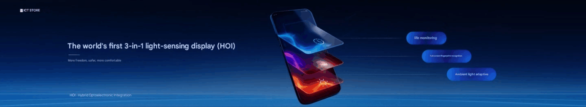 نمایشگر با حسگر نور تمام‌صفحه رونمایی شد 