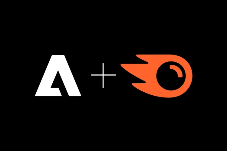 لوگوی ادوبی در کنار semrush