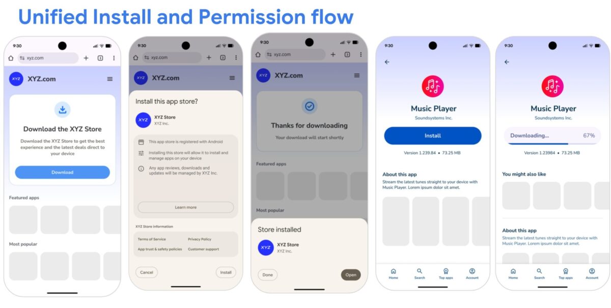 ساده شدن نصب فروشگاههای اپلیکیشن شخص ثالث در اندروید ۱۷