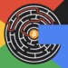 ترکیب لوگوی رنگی Google با نماد بیت‌کوین درون یک هزارتوی سیاه و سفید، نشان‌دهنده تلاش گوگل برای عبور از محدودیت‌های بلاک‌چین با فناوری پول کوانتومی.