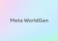 لوگوی Meta WorldGen به رنگ خاکستری تیره بر روی یک پسزمینه گرادیانتی روشن و پاستلی.