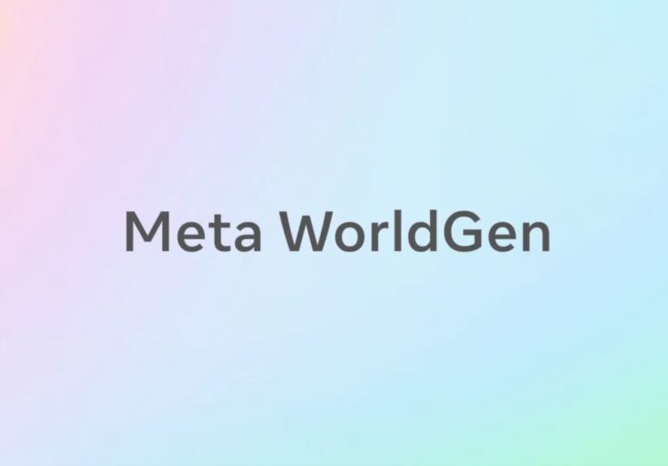 لوگوی Meta WorldGen به رنگ خاکستری تیره بر روی یک پس‌زمینه گرادیانتی روشن و پاستلی.