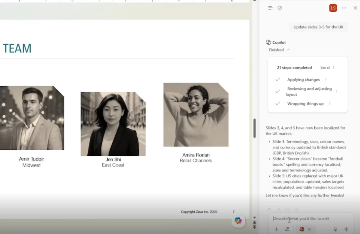 مایکروسافت با افزودن عوامل هوش‌مصنوعی  Word، Excel و PowerPoint به Copilot، تولید اسناد و ارائه‌های حرفه‌ای را تنها با چند جمله توضیحی ساده ممکن کرد.
