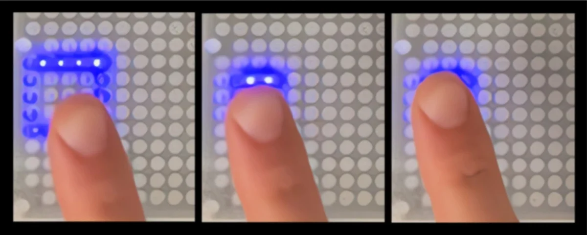 تغییر شکل پیکسلها زیر لمس انگشت