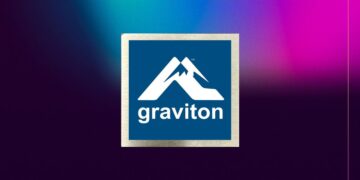 لوگوی مربعی آبی و سفید برند پردازنده‌های Graviton آمازون.