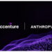 همکاری Accenture و Anthropic با پس‌زمینه گرافیکی بنفش نماد فناوری هوش مصنوعی