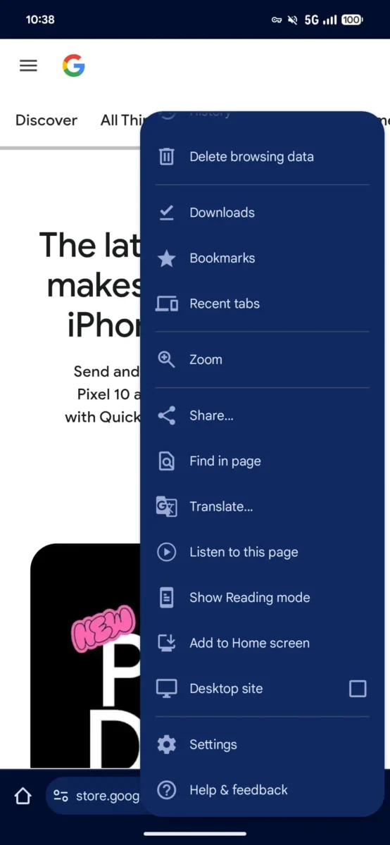 به‌روزرسانی حالت مطالعه مرورگر کروم در اندروید