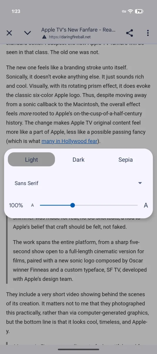 رابط کاربری جدید حالت مطالعه کروم