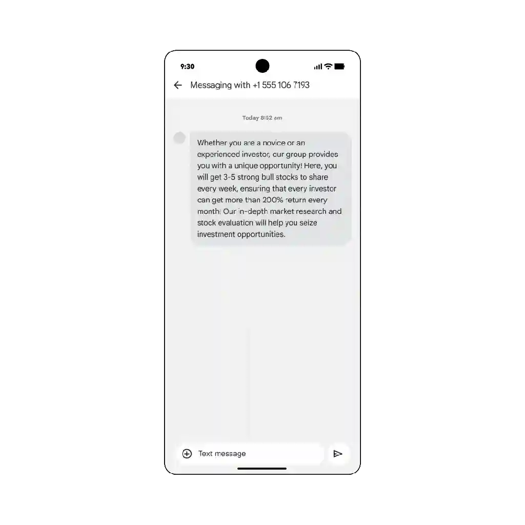 نمایش قابلیت شناسایی پیام مشکوک