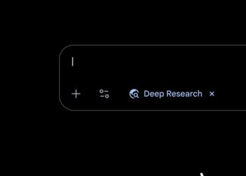 نوار ابزار قابلیت «Deep Research» در رابط کاربری هوش مصنوعی جمنای.