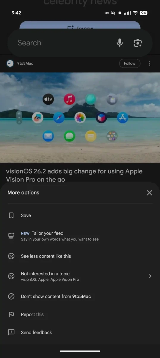 گوگل امکان شخصیسازی کامل Discover را آزمایش می کند
