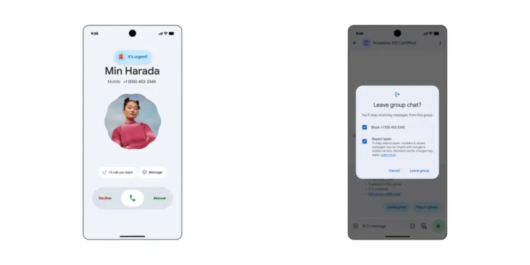 نمایش تماس فوری و هشدار گروه گوگل