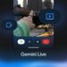رابط کاربری Gemini Live در حال اجرا روی صفحه موبایل با آیکونهای شناور.