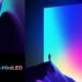 تصویر هنری و تبلیغاتی برای معرفی اولین مانیتور RGB Mini-LED شرکت HKC با نمایش طیف رنگی گسترده.