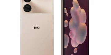 رندر رسمی پشت و جلوی گوشی HMD Vibe 2 به رنگ بژ.