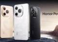 رندر معرفی گوشی Honor Power 2 با نمایش سه رنگ بدنه شامل مشکی، سفید و طلایی، ماژول دوربین مربعی با چینش سه‌ گانه و تاکید بر طراحی نسل جدید و جایگاه سری Power