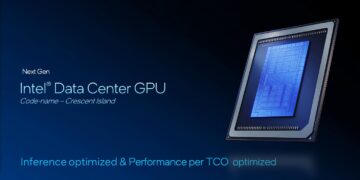 رندر گرافیکی تراشه نسل بعدی دیتاسنتر اینتل با نام رمز Crescent Island.