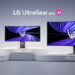 نمای خانواده مانیتورهای LG UltraGear evo AI در اندازه‌های مختلف با طراحی مدرن، نمایشگر عریض و لوگوی UltraGear، تمرکز بر فناوری هوش مصنوعی، گیمینگ پیشرفته و محصولات نسل جدید ال‌جی