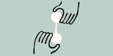 طرح گرافیکی مینیمال از اتصال دو دست به یکدیگر، نماد همکاری شرکتهای بزرگ هوش مصنوعی (OpenAI و Anthropic).