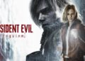 آرت‌ورک رسمی بازی Resident Evil Requiem با نمایش لوگوی بازی و فضای بارانی و تاریک، تاکید بر حال‌وهوای ترس روان‌شناختی، بقا و روایت داستان‌محور با حضور دو شخصیت قابل بازی این عنوان