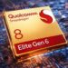 رندر گرافیکی تراشه Qualcomm Snapdragon 8 Elite Gen 6 با طراحی طلایی، قرارگرفته روی برد مدار چاپی با نورپردازی دیجیتال