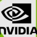 لوگوی چشمشکل شرکت انویدیا (Nvidia) روی پسزمینه سبز و سفید.