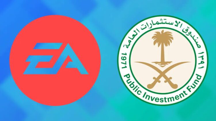 لوگوی EA در کنار لوگوی صندوق سرمایهگذاری عمومی عربستان
