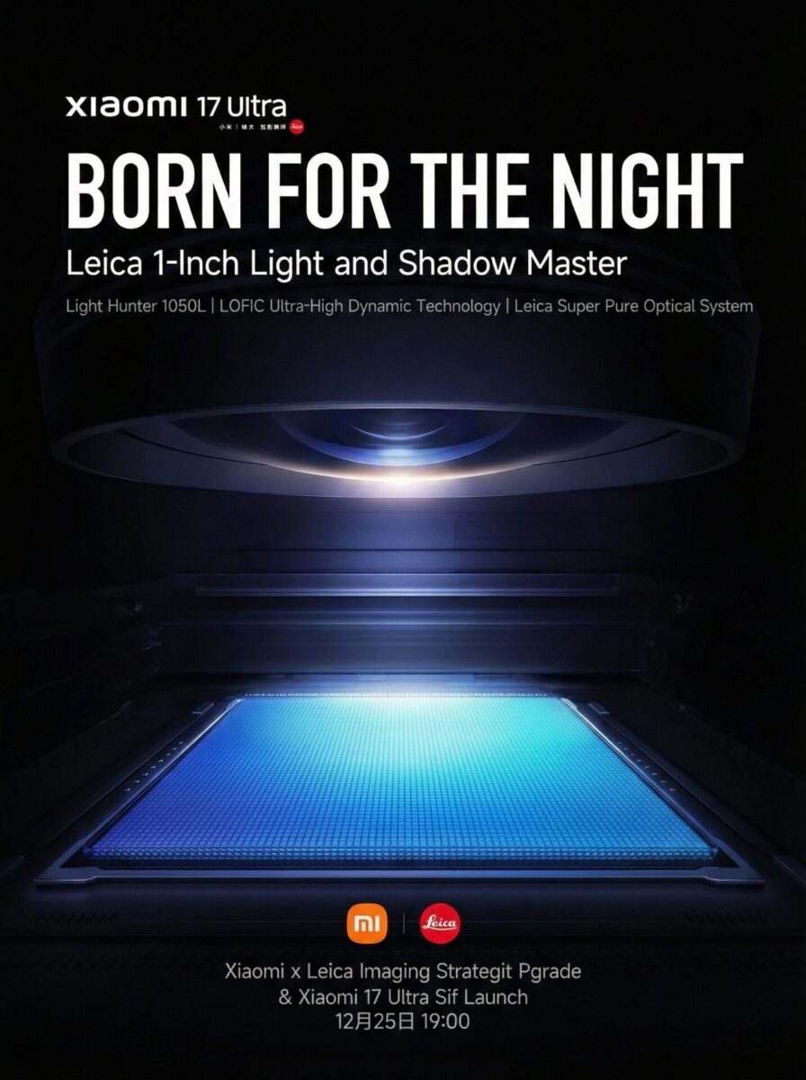 پوستر معرفی سنسور بزرگ یک اینچی با عبارت «Born for the Night» برای عکاسی حرفه‌ای در شب.