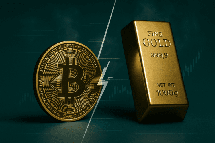 بیت‌کوین (BTC) در برابر طلا