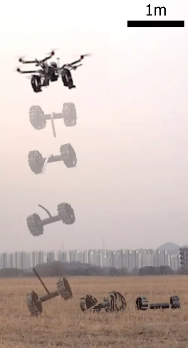 آزمایش پرتاب و سقوط مریخنورد مجهز به چرخ مارپیچی بدون تیوب