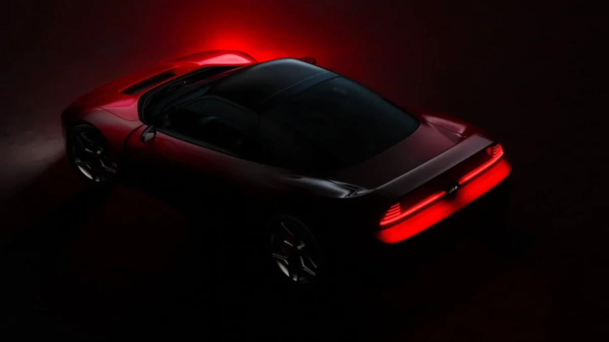 نمای سه‌ربع عقب هوندا NSX پروژه Tensei با طراحی پینین‌فارینا و چراغ‌های LED افقی