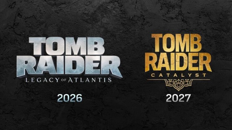 مقایسه آرت رسمی بازی&zwnj;های Tomb Raider Legacy of Atlantis با تاریخ انتشار ۲۰۲۶ و Tomb Raider Catalyst با تاریخ انتشار ۲۰۲۷ روی پس&zwnj;زمینه تاریک