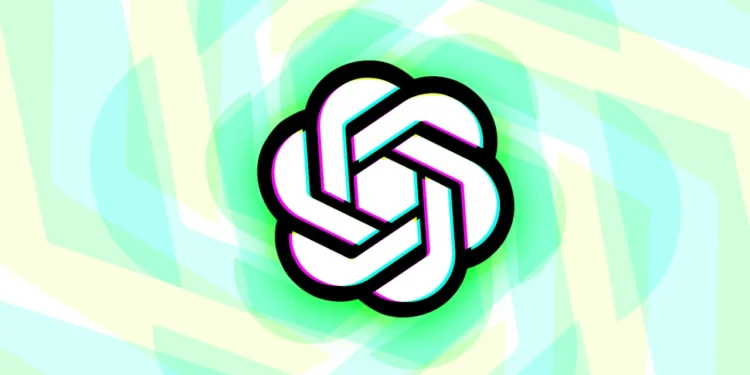 لوگوی رسمی OpenAI با طراحی مارپیچی در طیف رنگی سبز و فیروزه‌ای روی پس‌زمینه انتزاعی، نماد توسعه مدل‌های پیشرفته هوش مصنوعی و فناوری‌های مولد