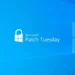تصویر گرافیکی رسمی Microsoft Patch Tuesday با لوگوی ویندوز روی پس‌زمینه آبی، نماد انتشار به‌روزرسانی امنیتی ماهانه مایکروسافت برای Windows و سازمان‌ها